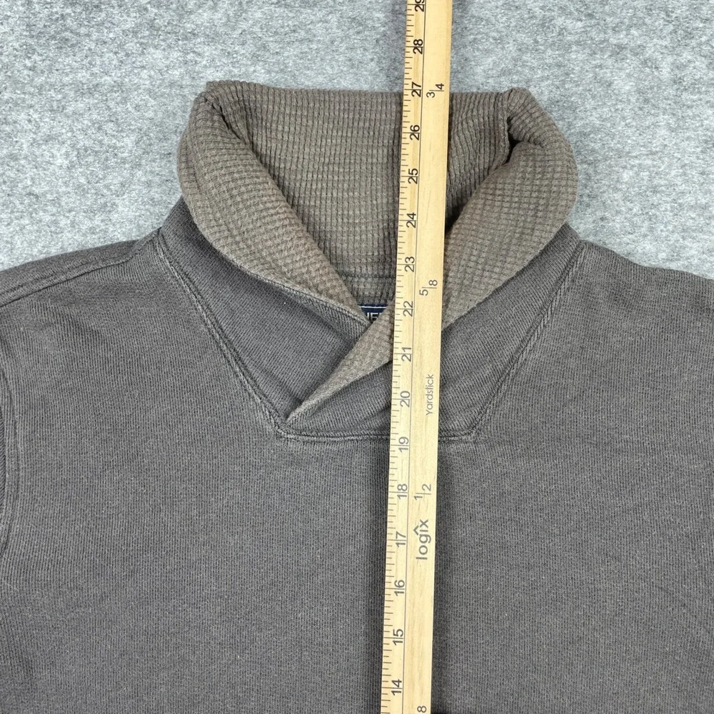 The North Face Sweater Mens Large Brown Shawl Collar Waffle Lined Pullover